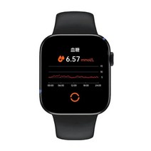 미국식 스마트 팔찌 시계 비침습적 혈당 측정 블루투스 통화 모니터링 혈압 산소 ECG 심박수 기록 적합한 NFC 액세스 제어 노래 저장 및 이어폰 스포츠 수면, 스퀘어 블랙 혈당 혈압 혈중산소심전도