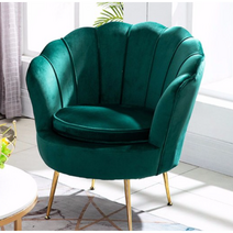 인스타감성 1인 2인 3인용 조개 골드 패브릭 카페 옷가게 네일샵 인테리어 소파 쇼파 의자, 1인 + M.옐로우 가죽