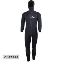 웻슈트 잠수복 서핑옷 서핑용품 서핑복 서핑슈트 서핑수트 웻수트 다이빙슈트 해녀복, 5mm 블랙