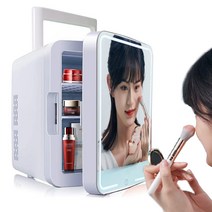 화장품 냉장고 냉장 온장 미니 냉장고 무소음 소형 냉장고 가정용 차량용 여친 선물, 12l+거울+조명