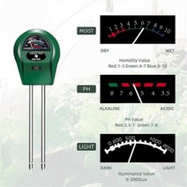 토양수분측정기 토양함수율측정기 3 in 1 PH 산도 습도 햇빛 빛 테스트 정원 꽃 센서 테스터 장비