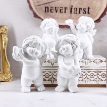 사랑 천사 하트 엔젤 마블장식 석고상 화이트 엔틱 인테리어 소품 디자인 아이디어 상품, 하트천사