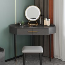 코너화장대 주니어 틈새 수납 화장대 메이크업 그레이 삼각형, 목재 기반 패널, 사용자 정의 크기 사용 가능