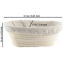 빵발효기 제빵발효기 발효기 7크기 타원형 반죽 Banneton Brotform 등나무 빵 교정 증명 바구니 발효 고리, 07 17X12X6cm