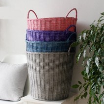 다용도실 이동편한 손잡이 PP 바구니 팬트리정리 펜트리바구니, 퍼플