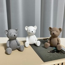 벨르랩 가죽곰돌이 석고방향제, 피톤치드, 베이지