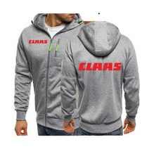 봄 2020 남성 자동차 지퍼 카디건 후드 Claas 스웨터 트랙터 농업 로고 남성 후드 남자 여자 자동차 스트리트웨어, GRAY, XL