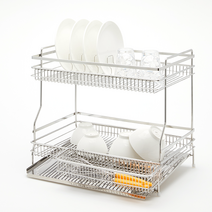 [스텐팩토리] 주방정리 그릇정리함 올스텐 식기건조대 쟁반형 2단