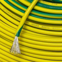 자동차접지선 마이너스 케이블 다중 가닥 유연한 와이어 사각형 노란색 녹색 색 접지 및, 2m, 14awg