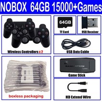 ps1pspgba 무선 게임 패드용 gd10 비디오 게임 콘솔 4k hd tv 게임 스틱 128g 내장 40000+ 게임 레트로 핸드헬드 게임 pl, 1pcs64g-15000 상자 없음