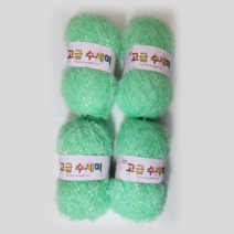 울클럽 별꽃수세미 만들기 DIY 고급수세미실 4볼세트, 133소프트민트
