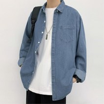 남성 청자켓 캐주얼 기본코디 청남방 데님셔츠룩 패션