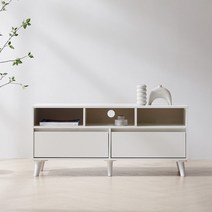 보루네오 마르체 이든 1200 2단서랍 TV다이 높은 거실장 BKC740C, 화이트