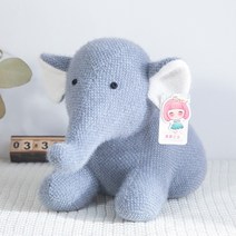 코끼리인형 코끼리쿠션 동물쿠션, 블루