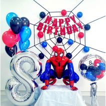 3D스파이더맨풍선 세트 대형 남아 생일 파티 아들 남아 장식 어린이집 행사 남편 선물, 7, 베이직