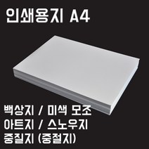 영신종이도매센터 인쇄용지 A4 백상지 모조지 아트지 스노우지 중질지, 아트지_200g_A4_125매, 1팩