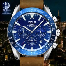 아쿠아블루 okliu-G78 크로노시계 럭셔리 선물용 사무용 방수손목시계 재팬무브
