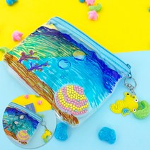 오렌지e몰 보석십자수 비치 투명 파우치-조개2