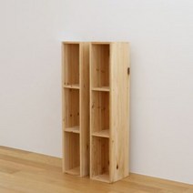 갤러리데코 DIY 삼나무 원목 슬림 3단책장 틈새 수납장 1P, 단품
