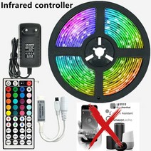 LED 스트립 빛 블루투스 와이파이 스마트 컨트롤 RGB 5050 SMD 장식 TV 백라이트 램프 다이오드 Luz luces, 05 30M(98.4ft)_03 UK Plug, 01 5050 18LED  IR