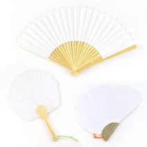 그림그리기 한지 무지부채 색칠놀이, 1개, 조개부채