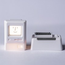 2pcs 기계식 키보드 80 년대 MAC Macintosh 스타일 복고풍 성격 백라이트 키 캡 흰색 ESC 및 1.5U 탭, 한개옵션2