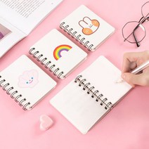 PKFARM [ 2P+2P ] 휴대성이 높은 귀여운 A7 다용도 미니 포인트 메모장, 스마일+플라워