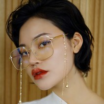 플랍 여성 남성 오버사이즈 실버 골드 사각 메탈 안경테 패션안경