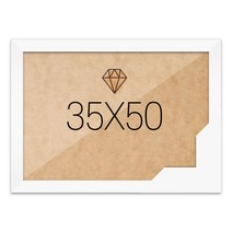 보석십자수 패브릭형 액자 35x50 고급형 우드 화이트 (아크릴 보호필름-스티커판 포함), 단품