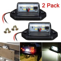 스탠다드메카닉 중장비 부품 2개 12v 24v 4 led 자동차 트럭 번호 번호판 라이트 리어 램프 테일 라이트 트레일러 보트 rv DIY