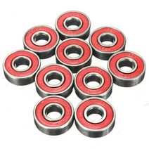 롤러 인라인 스케이트 부품 10pcs 스케이트 보드 고 탄소강 베어링 고성능 단일 행, 빨간색
