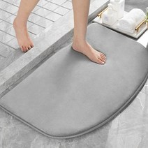 도톰 뽀송 메모리폼 극세사 발매트 반달형 (40 x 60), 그레이
