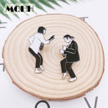 크리에이티브 펑크 재미있는 펄프 픽션 캐릭터 이미지 에나멜 브로치 합금 배지 옷 배낭 핀 액세서리 쥬얼리 선물