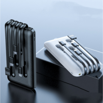 스모스 케이블 일체형 보조배터리 고속 충전 USB 보조배터리 20000mAh, 블랙