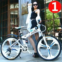 산악용 배달용 초경량 접이식 자전거 풀샥 MTB 허머형 21단 24단, 24인치, WHITE