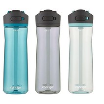 Contigo Ashland 2.0 누출 방지 물병 뚜껑 잠금 및 각진 빨대 포함 교체 가능한 뚜껑이 있는 식기 세척기 사용 709.8ml(24온스) 3팩 주니퍼/사케/버블, 24oz 3 Pack_Water Bottle