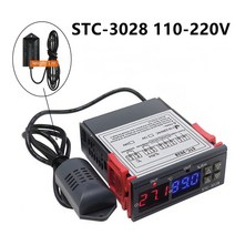 온도 조절기 컨트롤러 자동 측정기 센서 디지털 듀얼 습도 제어 3028 계 습도계 12, stc-3028 110-220v