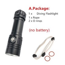 충전식 방수 초강력 led 손전등 xhp70 2xhp50 2xm l2 다이빙 ipx8, 소포, l2 led 노란색 빛