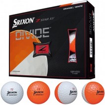 스릭슨 제트스타 XV DIVIDE 볼 반반골프공 오렌지 화이트1다스(12개입)