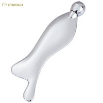 ETMOGO 물고기 모양 롤링 괄사 마사지기 얼굴 승모근 속살 두피 림프 순환 마사지 착감기는 그립감 섬세하고 매끄러워요 전신 겸용, 1개