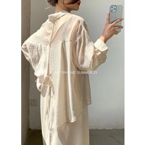면 얇은 후뒷트임 블라우스 여자 래쉬가드 하복 코디 한범 패션 셔츠 패션