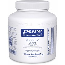 Pure Encapsulations Ascorbic Acid Vitamin C 퓨어인캡슐레이션 아스코르빅산 비타민C 250캡슐