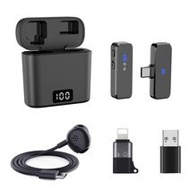 디스플레이 충전 박스가 있는 무선 소형 마이크 라이브 방송을 위한 라펠 소음 감소 미니 신제품