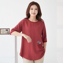 엄마옷 마담4060 꽃바구니티셔츠-TE204025-