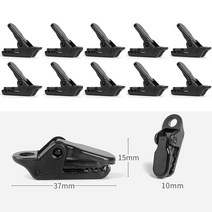 캠핑 도구 10PCS 클립 Accesor 야외 후크 플라스틱 더블 구멍 버클 커튼 악어 여행 천막 바람 로프 텐트 클램프, [01] JZ000110pcs