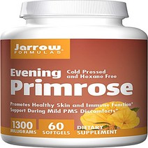 미국 Jarrow Formulas 이브닝 프림로즈 1300mg 60정, 달맞이꽃, 60 카운트(1팩)