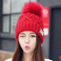 SINPAID 여성 겨울 털모자 방한 모자 등산 여자 방울모자 겨울모자 비니 니트
