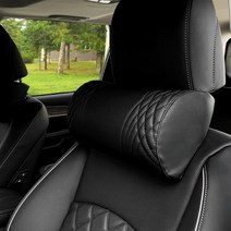 차목쿠션 차량목베개 자동차 목받침 인조가죽 타공형 제네시스 GV70 GV80, 브라운