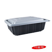일회용사각탕용기 일회용찜용기 코다리포장 GP-270 배달용기 200세트, 검정