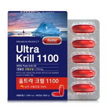 아커사 크릴오일 남극크릴오일 크릴새우오일 기름 원액 액상 캡슐 인지질 58 아스타잔틴 붉은 레드 오메가3 EPA DHA 고함량 GRAS 선상가공 NCS 공법 WCS 최고등급, 1개, 1100mg x 30캡슐